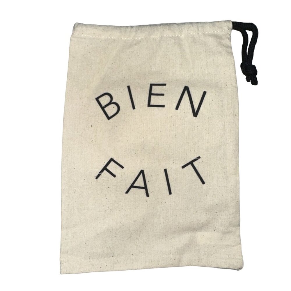 Canvas Gift Bag "Bien Fait" Well Done French Drawstring Pouch Storage